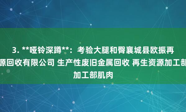 3. **哑铃深蹲**:考验大腿和臀襄城县欧振再生资源回收有限公司 生产性废旧金属回收 再生资源加工部肌肉